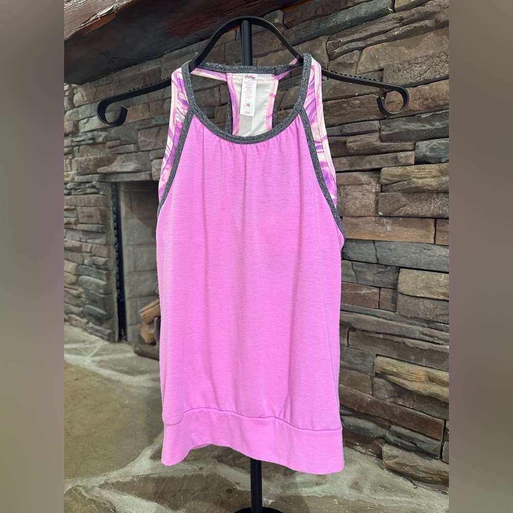 Justice Lavender and Charcoal Tank Top